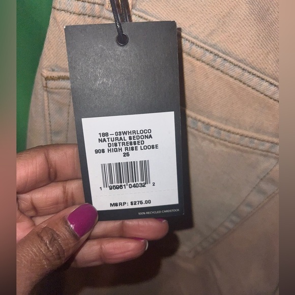 NWT Re/Done 90s Destroyed Straight Leg Orange Tint Jeans size 25 - Picture 10 of 12